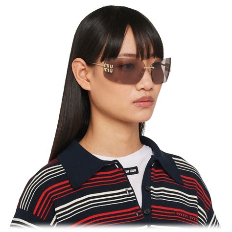 miu miu semi rimless sunglasses|Miu Miu runway sunglasses.